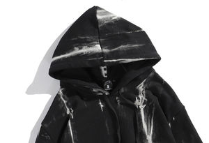 Pull-over décontracté pour hommes, sweat-shirt à capuche Tye Dye avec logo personnalisé en éponge 100% coton, grande taille pour l'automne et l'hiver, vente en gros en usine - Product Image 3