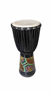 Solobeat Artisan กลอง Djembe สีดำมือวาดลายชนเผ่าศิลปะจุดกระทบระบบเชือกความตึงเครียดสูงอุปกรณ์กลอง - Product Image 2