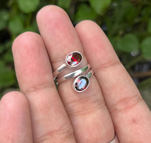 แหวนหรูสำหรับผู้หญิงเครื่องประดับงานแต่งงานแบบปรับได้สไตล์โบฮีเมียนโกเมนคริสเตียนราคาดีที่สุด - Product Image 3