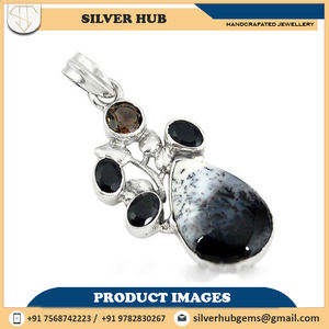Dendrite Opal Gemstone 925 Solid Gemstone 925 Solid Sterling <b>Silver</b> Handmade Pendant Fashion Pendant for Women Bulk Supplier - Product Image 2
