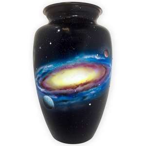 Urne funéraire en métal gravée en émail galaxie magnifique, en laiton/aluminium, pour adultes, cendres funéraires humaines - Product Image 6