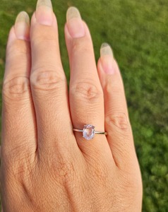 Anillo de compromiso de Piedra Rosa de estilo vintage, morganita Natural Real, corte de forma ovalada, bonito anillo de piedras preciosas de plata esterlina, venta de boda - Product Image 5