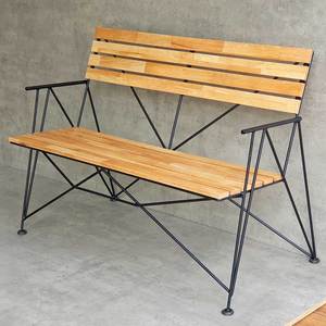 Artistic Iron Frame <b>Bench</b> with 1.2m Length GBD020 Industrial Style Patio <b>Bench</b> Cast Iron Rubber <b>Wood</b> for Exterior Use for Parks - Product Image 2