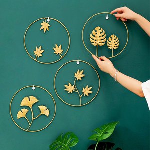 Metal diseño más simple hoja en los anillos acento artesanía pared paisaje fácil montaje Metal pared artes marco para la decoración del hogar - Product Image 3