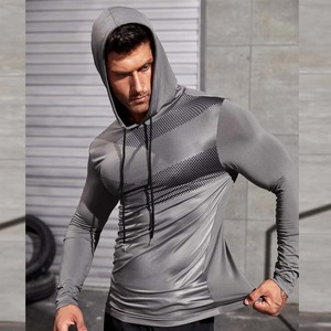 Vente en gros de sweats à capuche en polyester et spandex à séchage rapide pour hommes sweat à capuche athlétique de fitness élastique de haute qualité - Product Image 3