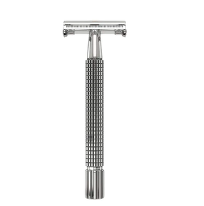 มีดโกนหนวดสำหรับร้านตัดผมชายด้ามจับยาวมีดโกนปลอดภัยมีดโกนใบมีดขอบสองด้านทำจากสเตนเลสสตีล - Product Image 1