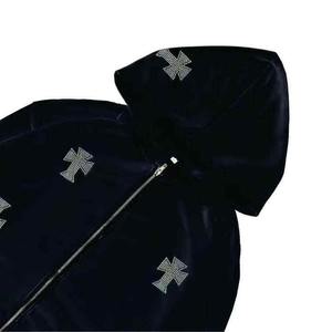 ชุดวอร์มฤดูหนาวแบบยูนิเซ็กซ์ เสื้อฮู้ดและกางเกงขายาว ผ้าโพลีเอสเตอร์/คอตตอน ระบายอากาศได้ดี น้ำหนักเบา ทรงปกติ ชุดลำลองผู้ชาย ไซส์ใหญ่ มีฮู้ด - Product Image 5