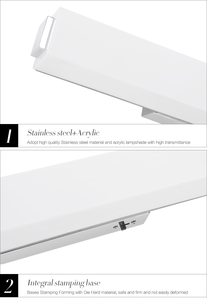 NewThingLine Modern Mirror Lamps LED <b>Wall</b> <b>Light</b> 60cm Opal Glass Polished Finish 4000K CRI90 3-Year Warranty Hotel Use IP44 - Product Image 5