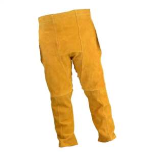 Pantalones de soldadura protectores de traje industrial de cuero dividido de piel de vaca de calidad superior con características resistentes a chispas desgaste para soldador - Product Image 1