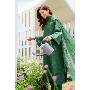 Conjunto de 3 Piezas de Tela de Gasa Bordada SF-4213, Primavera Verano, Elegante y Transpirable para Mujer - Product Image 5