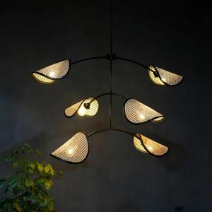 Lámpara colgante E27 de diseño de bambú de madera simple para el hogar, restaurante, cocina - Product Image 1