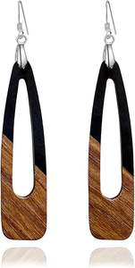 Formas minimalistas para una elegancia moderna Pendientes de resina ecológicos hechos de resina Para mujeres ropa sofisticada DE HF CRAFTS - Product Image 3