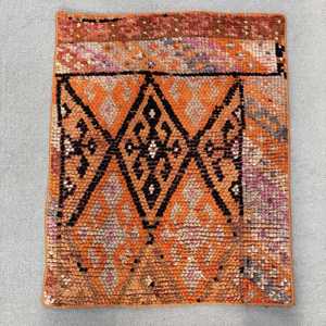 พรมตุรกีขนาด 1.8x2.3 ฟุต พรมวินเทจ พรมลายจุดสีส้มทำจากขนสัตว์ - Product Image 1