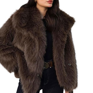 Manteaux en fausse fourrure de luxe, chauds pour l'hiver, à manches longues, en peluche, élégants, épais, doux, décontractés, vêtements d'extérieur tendance - Product Image 1