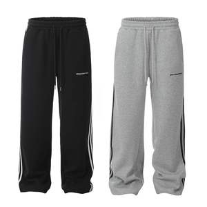 <b>Men's</b> Casual Solid Color 100% Cotton Eco-Friendly Fleece Sweatpants Cross Border Embroidered <b>Joggers</b> <b>Loose</b> Fit Wide Leg Mid - Product Image 4