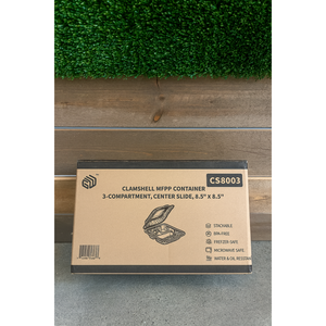 ProTakeOut - Paquete de 150 Contenedores Desechables para Llevar Comida, Blancos, de 8.5x8.5 Pulgadas, con 3 Compartimentos, Cierre Deslizante Central, Resistentes y Ecológicos, de MFPP - Product Image 3