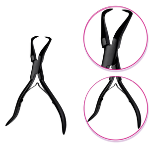 Pinzas para Extensiones de Cabello Negras Mate y Plateadas Sostenibles, Pinzas de Alta Calidad con Micro-Enlace, Herramientas de Calidad Superior, Pinzas para Cuentas - Product Image 4