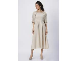 Vestido de mujer informal sólido bordado de longitud completa de diseñador personalizado de moda nuevo de alta calidad a precio al por mayor - Product Image 5