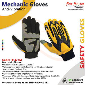 Gants de mécanicien de sécurité en cuir synthétique avec protection maximale Hot Selling Heavy Duty Back TPR Anti-Vibration guantes - Product Image 6