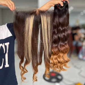 Extensions de cheveux humains vietnamiens couleur ombre rebondissante de haute qualité avec prix de gros frontale et paquet 2025 - Product Image 6