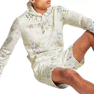 Design Your Own <b>Long</b> Sleeves Printed Hoodie & <b>Shorts</b> Set Best Price OEM Design <b>Men</b> Printed Hoodie & <b>Shorts</b> Set - Product Image 2
