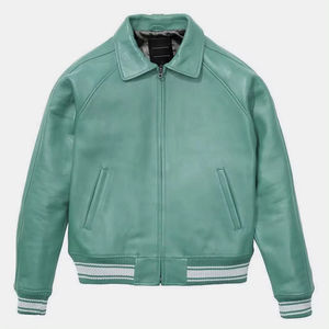 Tendencia OEM Super calidad cuero genuino precio al por mayor más vendido personalizado Logo chaqueta de cuero bombardero hecho en Pakistán - Product Image 5