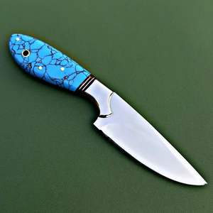 Cuchillo de Caza de Acero de Damasco 2024 Hecho a Mano con Acero con Alto Contenido de Carbono, Encuentra un Icono Similar, Venta al por Mayor, Mango Verde Hecho a Mano, Funda Fina - Product Image 2