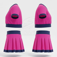 Jupe plissée moderne et élégante avec design de col personnalisé, uniforme de cheerleading pour la danse de compétition et les équipes de cheerleading, polyester et élasthanne