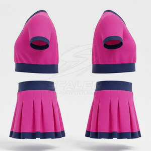 ชุดยูนิฟอร์มเชียร์ลีดเดอร์แบบกระโปรงจีบ ดีไซน์คอเสื้อทันสมัย สำหรับการเต้นและการแสดงเชียร์ที่แข่งขัน - Product Image 3