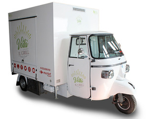 Triciclo Eléctrico para Comida, Carrito de Comida Móvil de Tres Ruedas, Resistente a la Oxidación, 10 pies, 5 Años de Garantía, para Café, Pizza, Tacos, Helados - Product Image 1