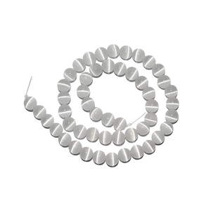 Collar de Cristal Natural, Cuentas de Selenita Lisas, Piedra Roja Pulida, Joyería, Hilo Suelto, Mayorista de Piedras Preciosas para Sanación - Product Image 1