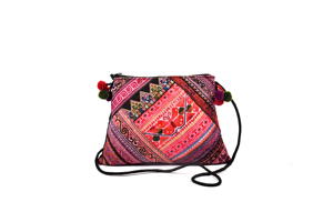 Sac à bandoulière en brocart rétro brodé à la main, Patchwork rectangulaire écologique avec sangle à bille - Product Image 5