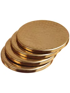 Posavasos de Metal con acabado plateado personalizado hecho a mano, diseño clásico para Decoración de mesa de boda en casa, juego de almohadillas/alfombrillas de alta calidad - Product Image 3