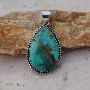 Natural Kingman Turquoise Gemstone Pendant 925 Sterling Silver Pendant Jewelry Handmade <b>Boho</b> <b>Necklace</b> For Women - Product Image 3