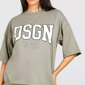 Conjunto de chándal de camiseta de estudio Dsgn de maternidad de 2 piezas de color caqui claro personalizado de alta calidad Conjunto de pantalones cortos de chándal de 2 piezas para mujer - Product Image 3