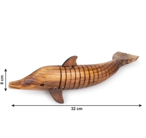 Estatuilla realista de madera delfín océano Animal delfín modelo realista mar Animal decoración para la decoración del hogar - Product Image 2