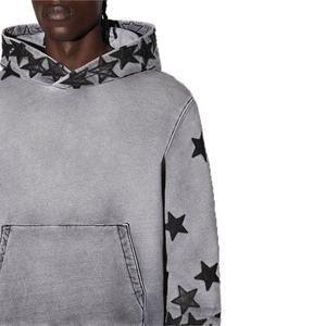 Sudadera con capucha gráfica unisex de gran tamaño 100% algodón sudadera de peso pesado ropa de calle personalizada con capucha abullonada al por mayor para hombres - Product Image 3