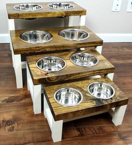 Mangeoire ronde surélevée en bois, nouveauté, durable, bols surélevés pour chiens et chats, pour un repas pratique de nourriture et d'eau pour animaux de compagnie - Product Image 2