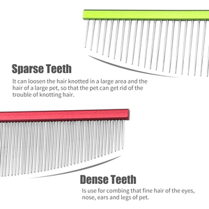 Peigne de lune en acier inoxydable pour animaux de compagnie dents minces chat et chien visage toilettage des cheveux Style simple pointe ronde pour les petits soins des animaux de compagnie - Product Image 4