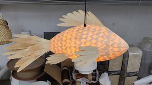 โคมไฟหวายสำหรับตกแต่งรูปปลา, โคมไฟหวายทอดเนื้อปลาโคมไฟระย้าหวาย - Product Image 2