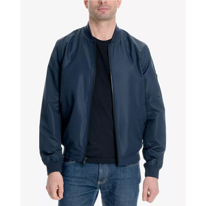 Blouson Bomber Homme Coupe Droite Brodé en Toile Respirante avec Fermeture Éclair et Capuche Intégrée Coupe-Vent Style Vintage pour l'Automne Streetwear - Product Image 5