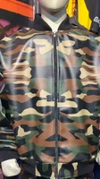 Ensemble de survêtement en simili cuir camouflage PU pour homme, vêtements de sport streetwear, tenue de jogging de haute qualité