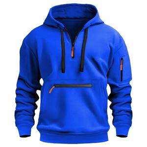 Sweat à capuche à fermeture éclair pour hommes automne et hiver mode décontractée au quotidien avec sports de plein air chaud cordon de serrage hauts à manches longues - Product Image 4