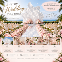 Scènes de mariage extérieures personnalisées multi-styles, gamme complète d'accessoires, fournitures de décoration de mariage, fleurs de mariage