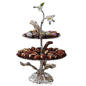 3-Tier Round Cake Stand Luxury Golden Plated Aluminum Metal <b>Resin</b> Epoxy <b>Mould</b> Handmade Luxury Cake Tools - Product Image 3