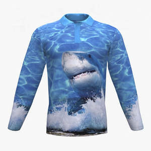 Haute qualité 100% polyester maillot de pêche à séchage rapide respirant UV protégé Performance vêtements de pêche pour adultes motif solide - Product Image 6