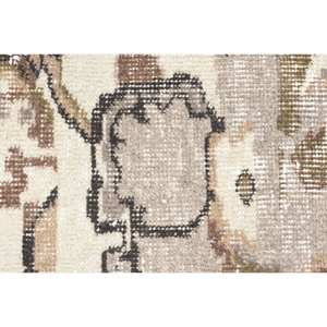 Tapis turc classique vintage Beige marron 5.5x8.5 pieds fait à la main en laine avec motif de patchwork en latex pour chevet - Product Image 5