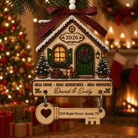 EffiPrint Impression à la Demande : Ornement en Bois Personnalisé avec Étiquette pour Accrocher sur l'Arbre de Noël, le Cheminée ou la Vitrine