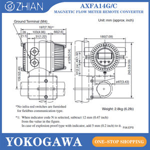 Uzaktan dönüştürücü gelişmiş manyetik akış ölçer ile <span class=keywords><strong>Yokogawa</strong></span> AXFA14G/C elektromanyetik debimetre - Product Image 4