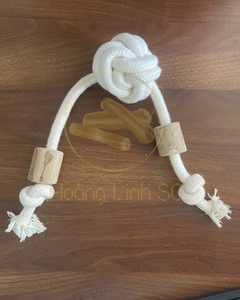 Juguetes Ecológicos para Masticar para Perros, de Madera de Café, Cáñamo y Cuerda de Algodón, con Limpieza Natural de Dientes, Juguete Interactivo para Mascotas, de VIETNAM - Product Image 1